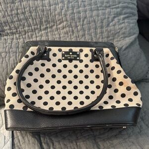 Kate Spade Black and Cream Polka Dot Shoulder Bag